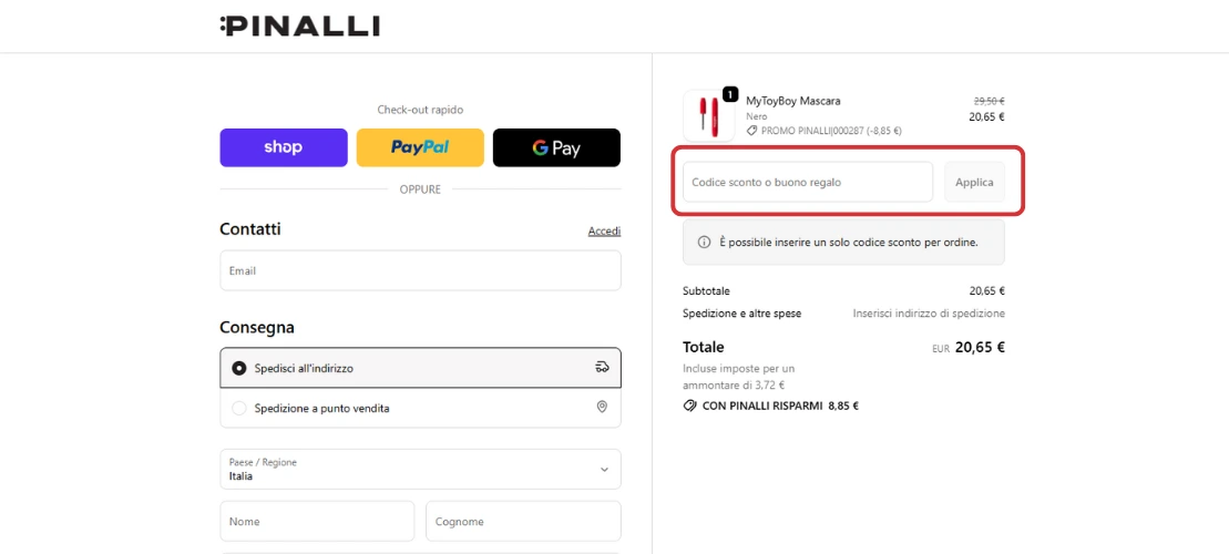 Come applicare un codice sconto Pinalli sul sito ufficiale? come-applicare-un-codice-sconto-pinalli-sul-sito-ufficiale
